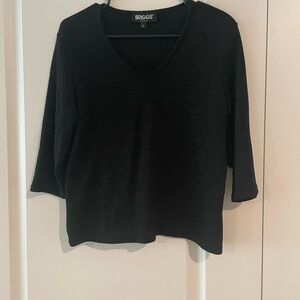 Briggs Elegant Black V-Neck petite Blouse